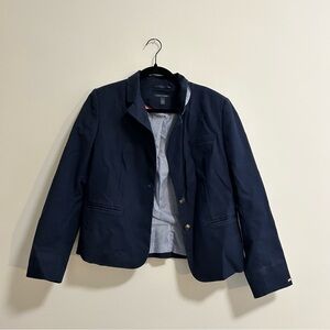 Tommy Hilfiger Navy Cropped Blazer with stripes inside